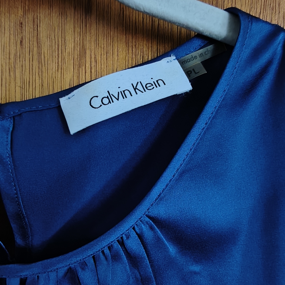 Calvin Klein Blue Satin Blouse